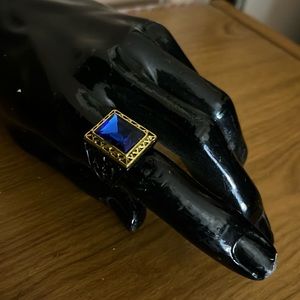 😄Stainless steel blue signet ring 10